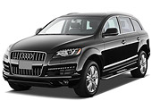 AUT 15 IZ0930 01
2013 Audi Q7 TDI Premium Black 3/4 Front View On White Seamless