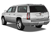 AUT 15 IZ0932 01
2013 Cadillac Escalade ESV Premium 2WD Silver 3/4 Rear View On White Seamless