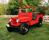AUT 15 RK0841 02
1952 Willys CJ-3A Red 3/4 Front View On Grass