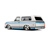 AUT 15 RK1237 01
1972 Chevrolet Blazer Blue And White 3/4 Rear View On White Seamless