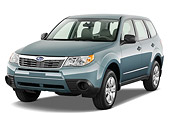 AUT 15 IZ0627 01
2010 Subaru Forester PZEV Blue 3/4 Front View Studio