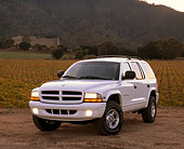 AUT 15 RK0092 03
1999 Dodge Durango SLT White 3/4 Front View On Dirt