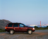AUT 15 RK0116 01
1999 Jeep Grand Cherokee Limited Burgundy Profile By Golden Gate Bridge At Dusk