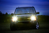 AUT 15 RK1116 01
2007 Land Rover LR3 Blue Low Head On View On Grass At Night