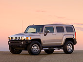 AUT 15 RK1158 01
2007 Hummer H3 Silver 3/4 Front View On Pavement At Dusk