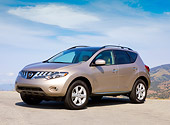 AUT 15 RK1193 01
2009 Nissan Murano Champagne 3/4 Front View By Mountain Blue Sky