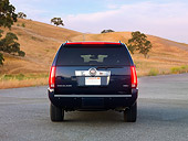 AUT 15 RK1207 01
2007 Cadillac Escalade ESV Blue Rear View By Hills