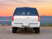 AUT 15 RK1214 01
2000 Cadillac Escalade White Rear View On Pavement At Dusk