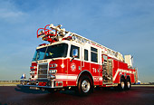 AUT 16 RK0055 02
2002 Pierce Quint Firetruck 2000 GPM Pumper 85' Ladder On Pavement Blue Sky