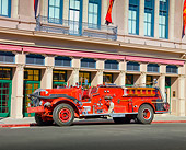 AUT 16 RK0150 01
1948 Sterling Pumper Fire Truck Red 3/4 Front View By Building