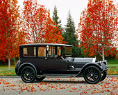 AUT 17 RK0066 01
1917 Pierce Arrow Model 66 Town Car Side View On Pavement By Fall Colored Trees