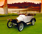 AUT 17 RK0125 01
1914 Puegeot Bebe Cabriolet White 3/4 Front View On Grass By Water