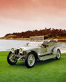 AUT 17 RK0130 07
1907 Rolls-Royce Silver Ghost 3/4 Front View On Grass By Water