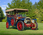 AUT 17 RK0199 01
1910 Rambler Touring Blue 3/4 Front View On Grass By Trees