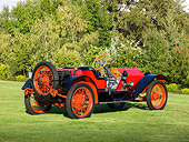 AUT 17 RK0204 01
1913 Stutz Bearcat Red 3/4 Rear View On Grass By Trees