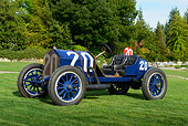 AUT 17 RK0210 01
1911 National Factory Racer Blue 3/4 Front View On Grass By Trees