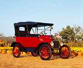 AUT 17 RK0057 09
1915 Ford Model T Touring Sedan 3/4 Front View At Pumpkin Patch Blue Sky