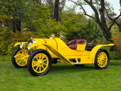 AUT 17 RK0170 01
1913 Pope Hartford Portola Roadster Yellow Front 3/4 View On Grass By Trees