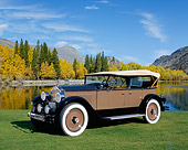 AUT 18 RK0284 04
1926 Packard 326 Phaeton Roadster Brown And Black  Side 3/4 View On Grass By Trees
