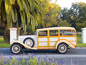 AUT 18 RK0753 01
1929 Rolls-Royce 20 HP Station Wagon Cream Profile View On Pavement By Trees