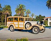 AUT 18 RK0754 01
1929 Rolls-Royce 20 HP Station Wagon Cream 3/4 Front View On Pavement By Trees