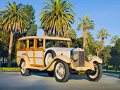 AUT 18 RK0756 01
1929 Rolls-Royce 20 HP Station Wagon Cream 3/4 Front View On Pavement By Trees
