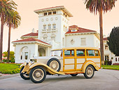 AUT 18 RK0758 01
1929 Rolls-Royce 20 HP Station Wagon Cream 3/4 Front View On Pavement By Building