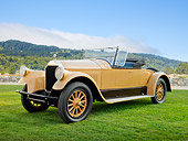 AUT 18 RK0805 01
1924 Pierce-Arrow Runabout Tan 3/4 Front View On Grass By Trees