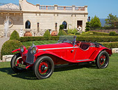 AUT 18 RK0825 01
1929 Alfa Romeo 1750 SS Zagato Red 3/4 Side View On Grass By Building