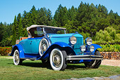 AUT 18 RK0830 01
1929 Chrysler 75 Roadster Blue 3/4 Front View On Grass By Trees