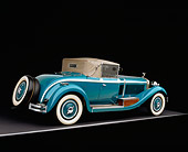 AUT 18 RK0096 03
1929 Isotta Fraschini Blue Rear 3/4 View On Gray Floor Studio