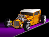AUT 18 RK0300 01
1927 Ford Coupe Hot Rod Orange 3/4 Front View Studio