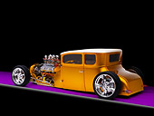 AUT 18 RK0306 01
1927 Ford Coupe Hot Rod Orange 3/4 Rear View Studio