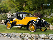 AUT 18 RK0316 01
1921 Paige Daytona Speedster Yellow 3/4 Front View On Grass By Trees