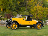 AUT 18 RK0317 01
1921 Paige Daytona Speedster Yellow 3/4 Front View On Grass By Trees