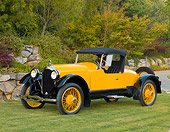AUT 18 RK0318 01
1921 Paige Daytona Speedster Yellow 3/4 Front View On Grass By Trees