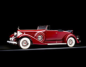AUT 19 RK0108 05
1933 Packard Super Eight Convertible Coupe Burgundy Side 3/4 View On Gray Line Studio