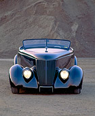 AUT 19 RK0114 01
1936 Ford Roadster Black Head On Shot On Dirt At Quarry