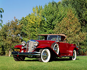 AUT 19 RK0120 05
1931 Chrysler Imperial Roadster CG Le Baron Red 3/4 Front View On Grass