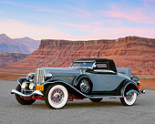 AUT 19 RK0247 16
1934 Auburn Model 1250 Gray Side 3/4 View On Pavement Filtered