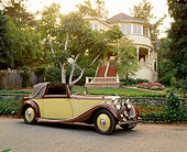 AUT 19 RK0249 05
1936 Bentley Gurney Nutting Drophead Coupe Yellow And Brown 3/4 Side View By House