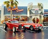 AUT 19 RK0293 13
1932 Ford Roadster and 1958 Chevrolet Corvette In Front Of Diner