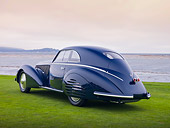 AUT 19 RK0738 01
1938 Alfa Romeo 8C 2900B Touring Blue 3/4 Rear View On Grass By Ocean Best Of Show Pebble Beach