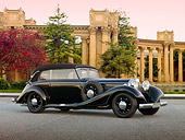 AUT 19 RK0796 01
1937 Mercedes-Benz 540K Cabriolet Black 3/4 Side View On Pavement
