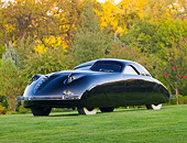 AUT 19 RK0854 01
1938 Phantom Corsair Black 3/4 Front View On Grass By Trees