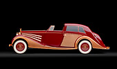 AUT 19 RK0950 01
1937 Rolls-Royce Phantom III Freestone & Webb Sedanca Red And Copper Profile View In Studio