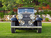 AUT 19 RK1014 01
1937 Cadillac 370A Roadster Yellow And Black Front View On Grass By Trees