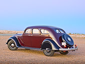 AUT 19 RK1026 01
1935 Chrysler C2 Airflow Imperial Maroon And Black 3/4 Rear View On Gravel