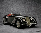 AUT 19 RK0009 19
1937 Alfa Romeo 2900B Spider 8C Black 3/4 Front View On Gray Mottled Background Studio