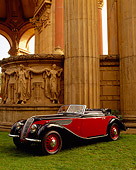 AUT 19 RK0021 03
1937 BMW Cabriolet Red And Black 3/4 Front View Palace Of Fine Arts San Francisco